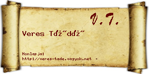 Veres Tádé névjegykártya